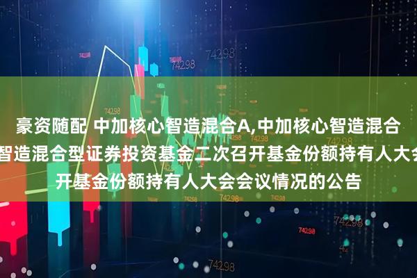 豪资随配 中加核心智造混合A,中加核心智造混合C: 关于中加核心智造混合型证券投资基金二次召开基金份额持有人大会会议情况的公告