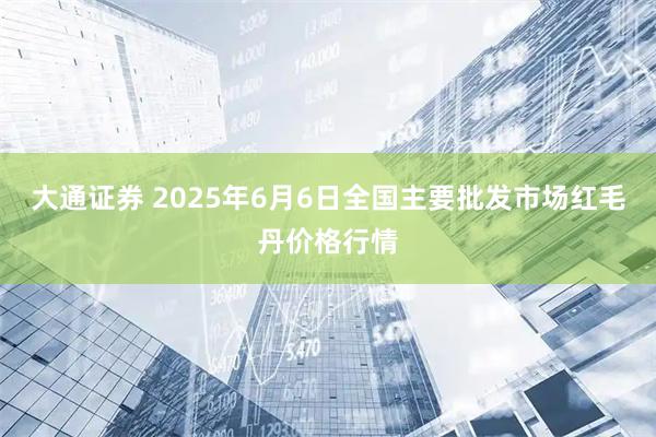 大通证券 2025年6月6日全国主要批发市场红毛丹价格行情